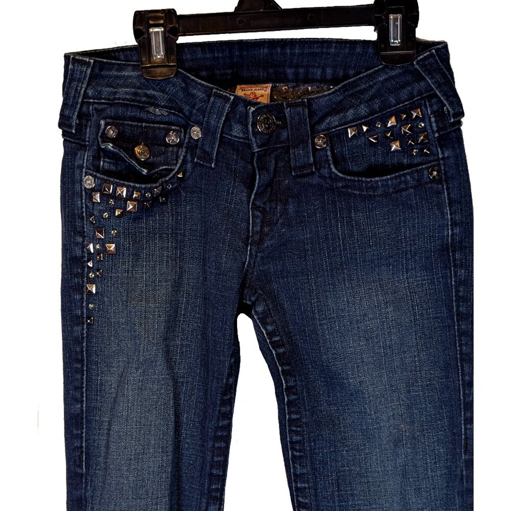 True Religion Studded Blue Denim Jeans Size 26.